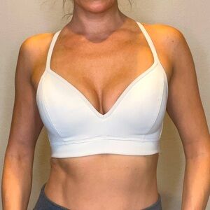 White Athletes Sports Bra Size S